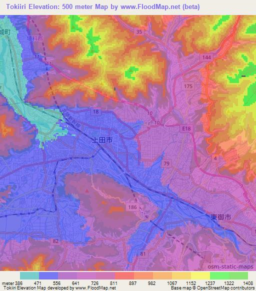 Tokiiri,Japan Elevation Map