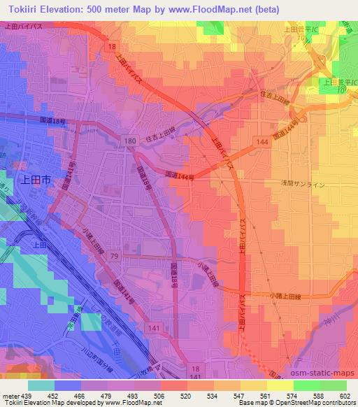 Tokiiri,Japan Elevation Map