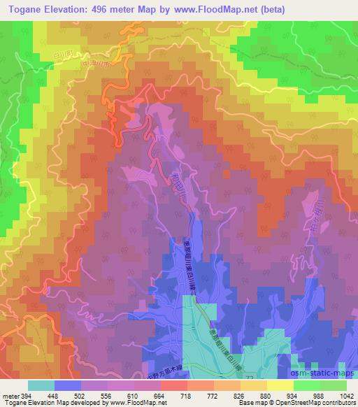 Togane,Japan Elevation Map