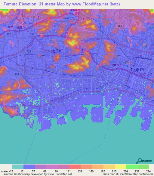 Temma,Japan Elevation Map