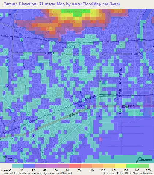 Temma,Japan Elevation Map