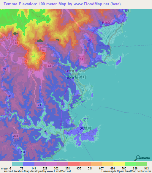 Temma,Japan Elevation Map