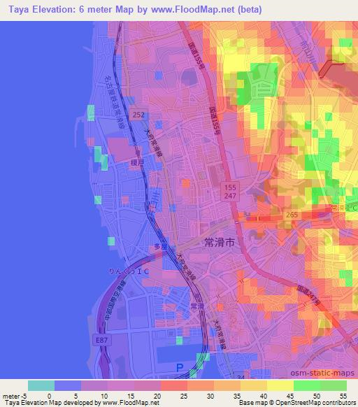 Taya,Japan Elevation Map