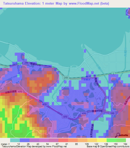 Tatsuruhama,Japan Elevation Map