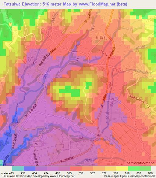 Tatsuiwa,Japan Elevation Map
