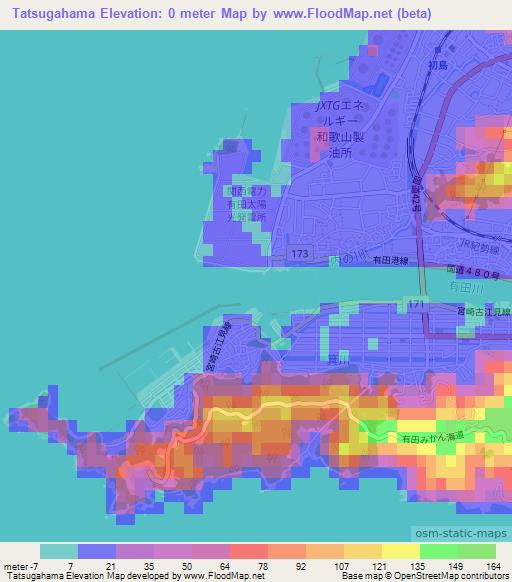 Tatsugahama,Japan Elevation Map