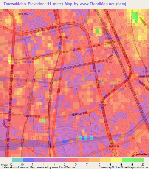 Tatewakicho,Japan Elevation Map