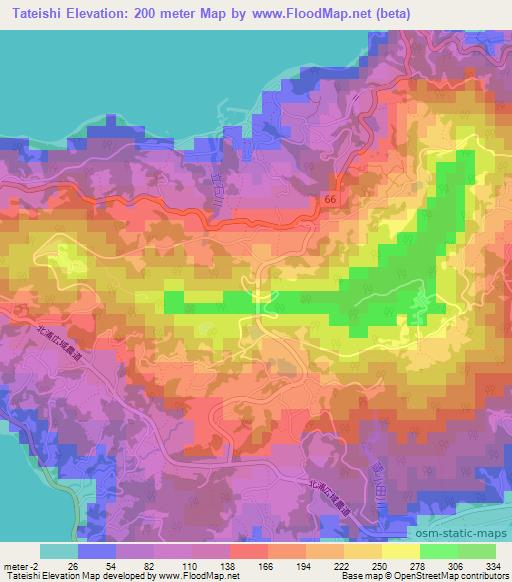 Tateishi,Japan Elevation Map