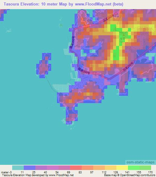 Tasoura,Japan Elevation Map