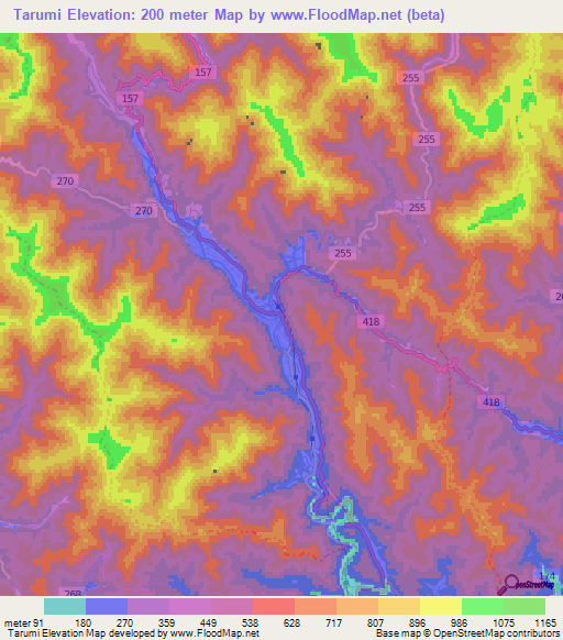 Tarumi,Japan Elevation Map