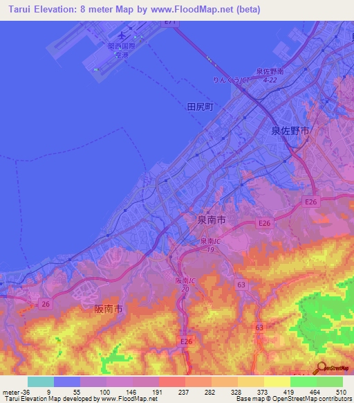 Tarui,Japan Elevation Map