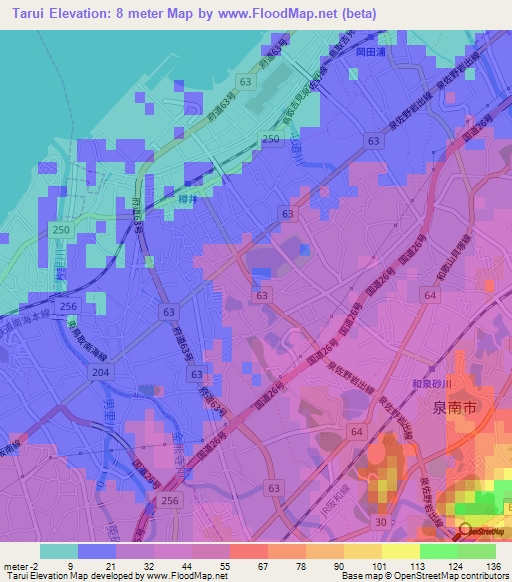 Tarui,Japan Elevation Map