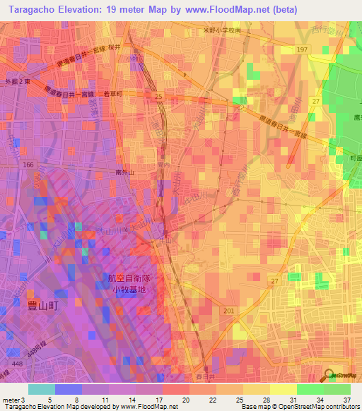 Taragacho,Japan Elevation Map