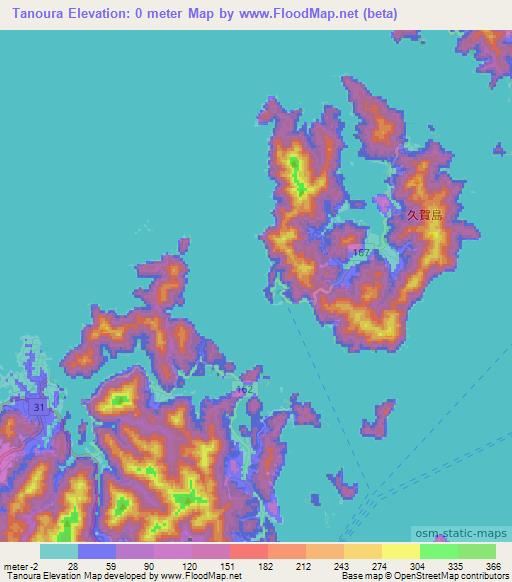 Tanoura,Japan Elevation Map