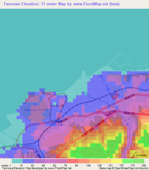 Tannowa,Japan Elevation Map