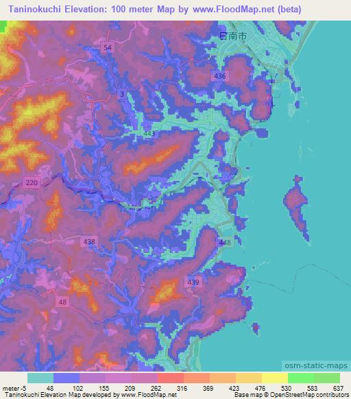 Taninokuchi,Japan Elevation Map