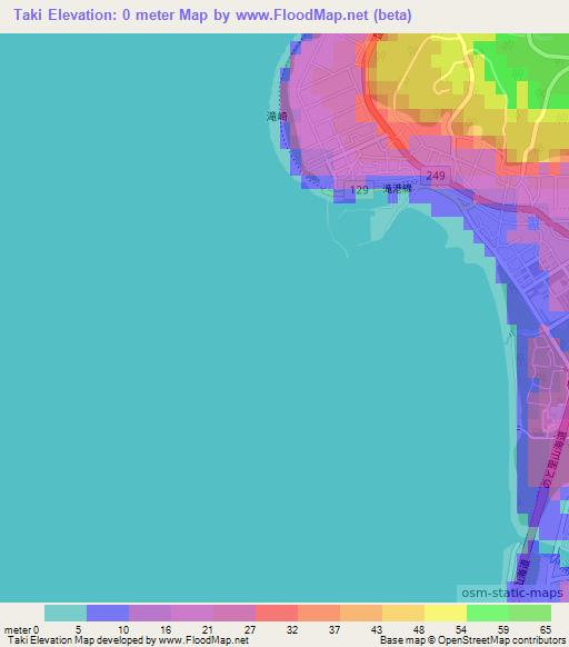 Taki,Japan Elevation Map