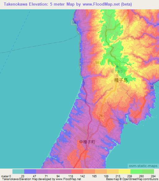 Takenokawa,Japan Elevation Map