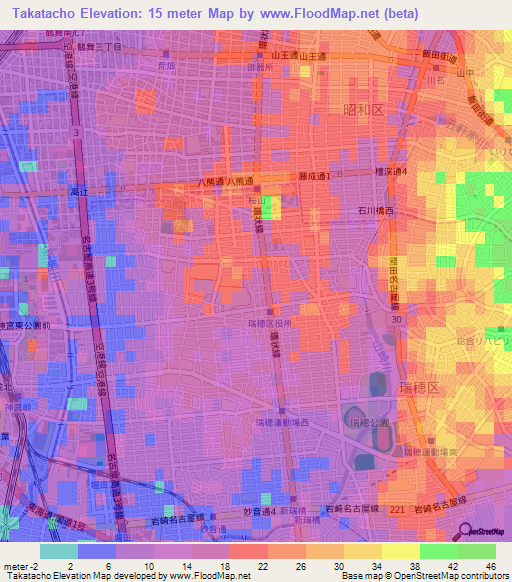 Takatacho,Japan Elevation Map