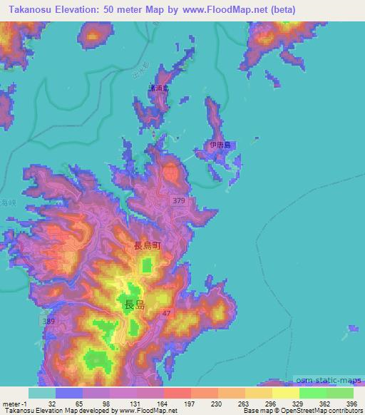 Takanosu,Japan Elevation Map