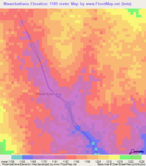 Mwambathana,Kenya Elevation Map