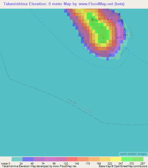 Takamishima,Japan Elevation Map