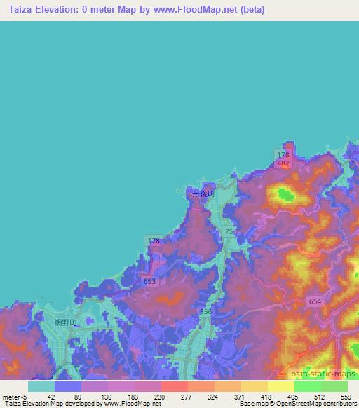 Taiza,Japan Elevation Map