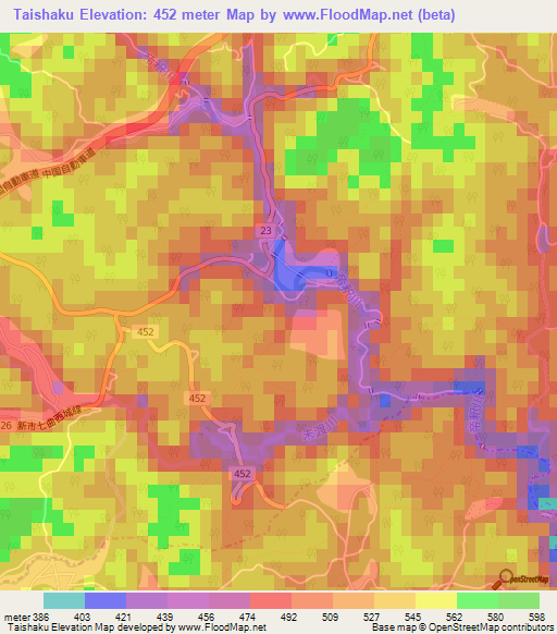 Taishaku,Japan Elevation Map