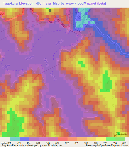 Tagokura,Japan Elevation Map