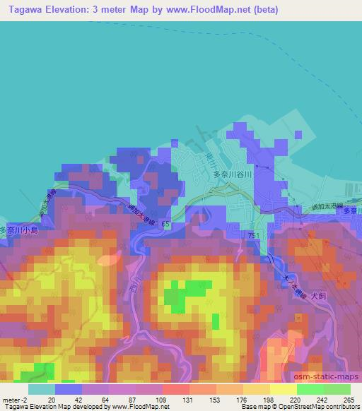 Tagawa,Japan Elevation Map