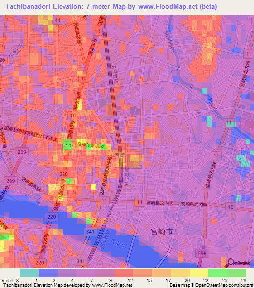 Tachibanadori,Japan Elevation Map