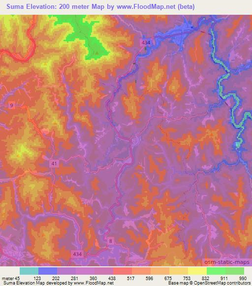 Suma,Japan Elevation Map