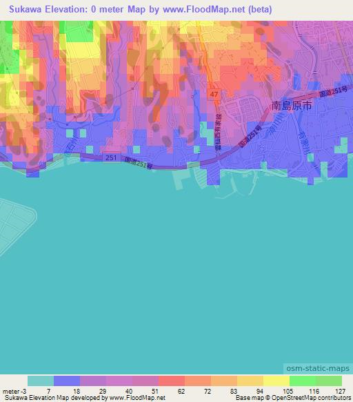 Sukawa,Japan Elevation Map