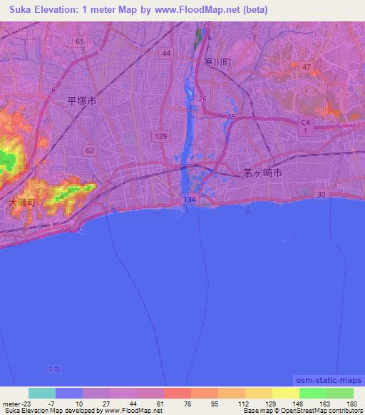 Suka,Japan Elevation Map
