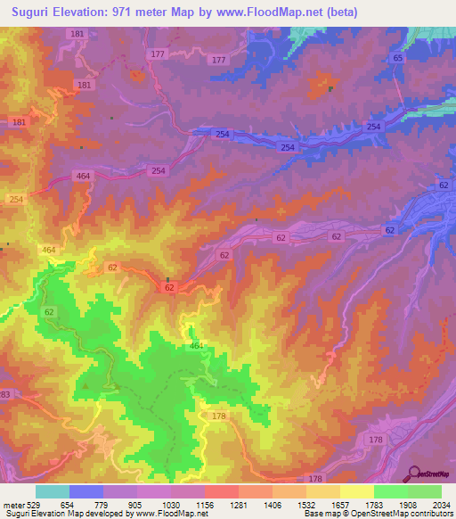 Suguri,Japan Elevation Map