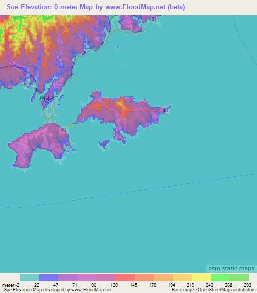 Sue,Japan Elevation Map