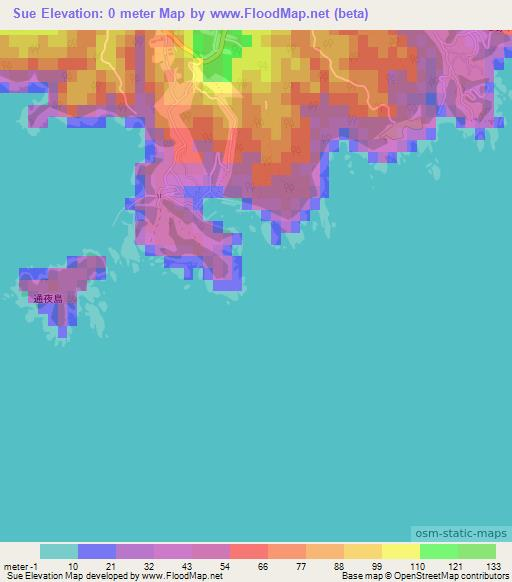 Sue,Japan Elevation Map