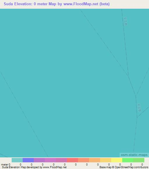 Suda,Japan Elevation Map