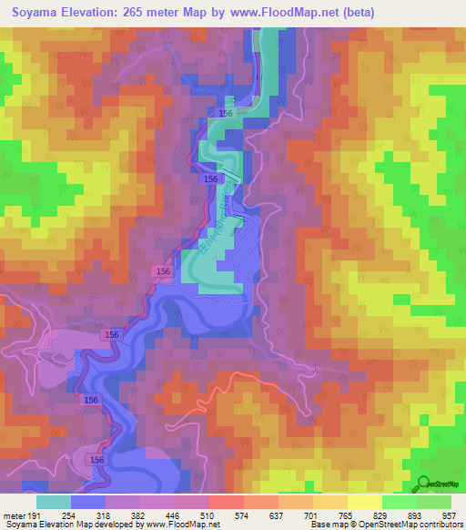 Soyama,Japan Elevation Map