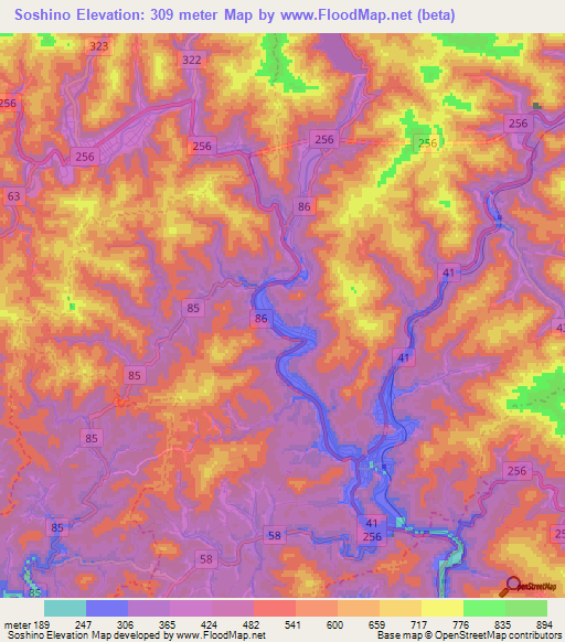 Soshino,Japan Elevation Map