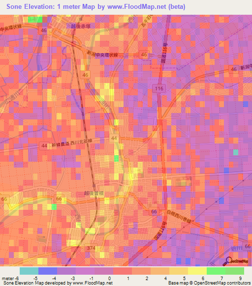 Sone,Japan Elevation Map