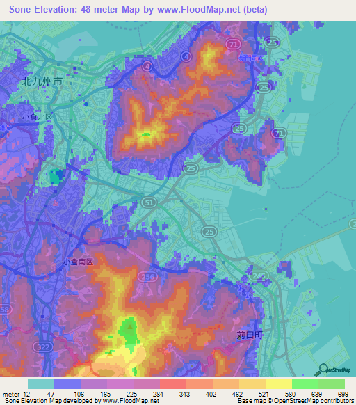 Sone,Japan Elevation Map