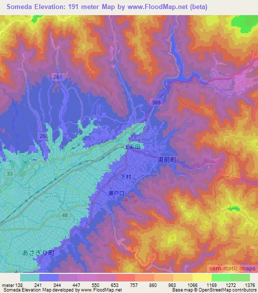 Someda,Japan Elevation Map