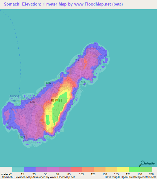 Somachi,Japan Elevation Map