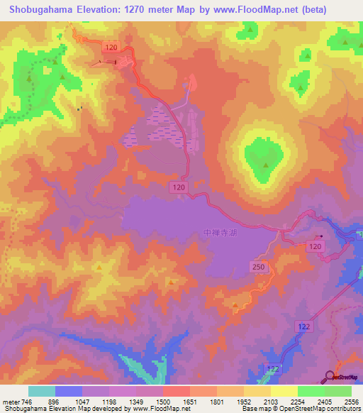 Shobugahama,Japan Elevation Map