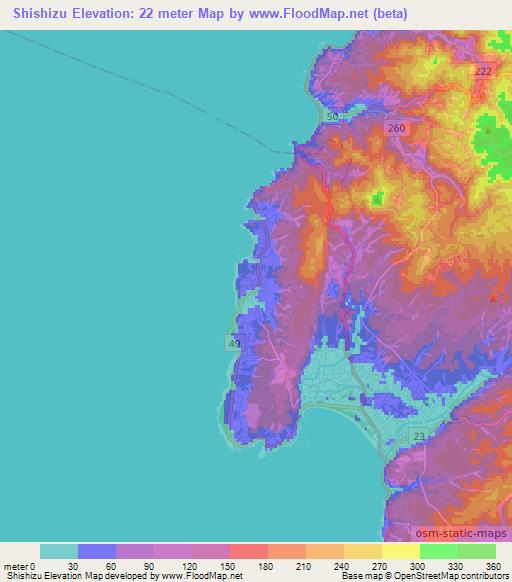 Shishizu,Japan Elevation Map