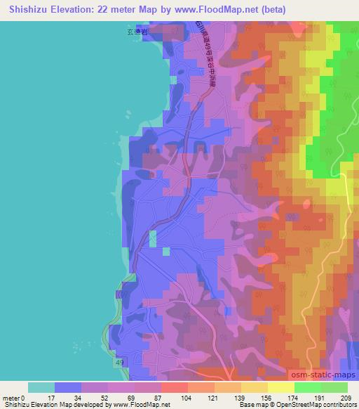 Shishizu,Japan Elevation Map