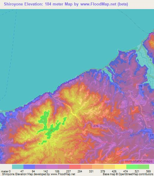 Shiroyone,Japan Elevation Map