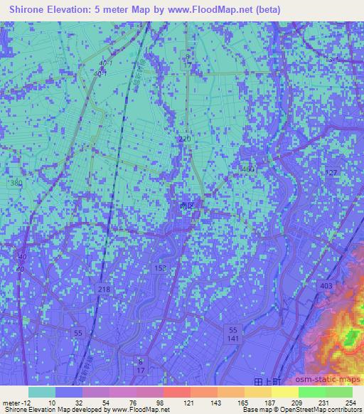 Shirone,Japan Elevation Map
