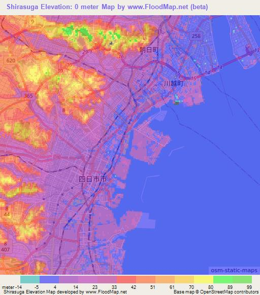Shirasuga,Japan Elevation Map